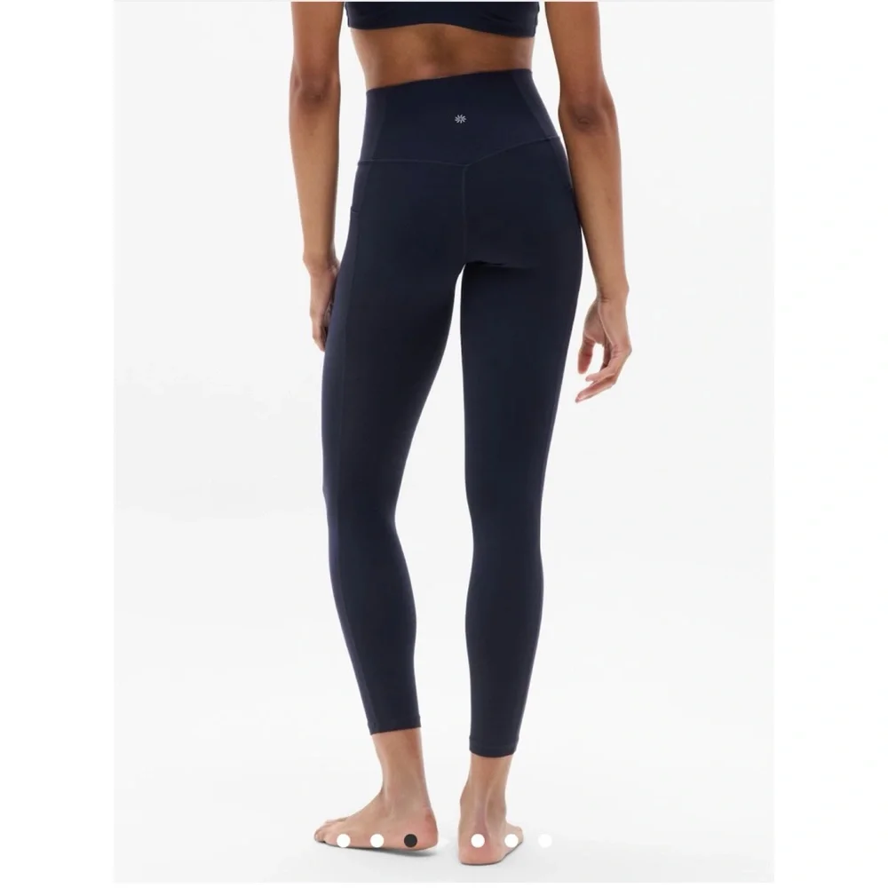 Athleta Salutations Stash 7/8 Leggings Tights Navy Blue Small High Rise - Picture 3 of 9